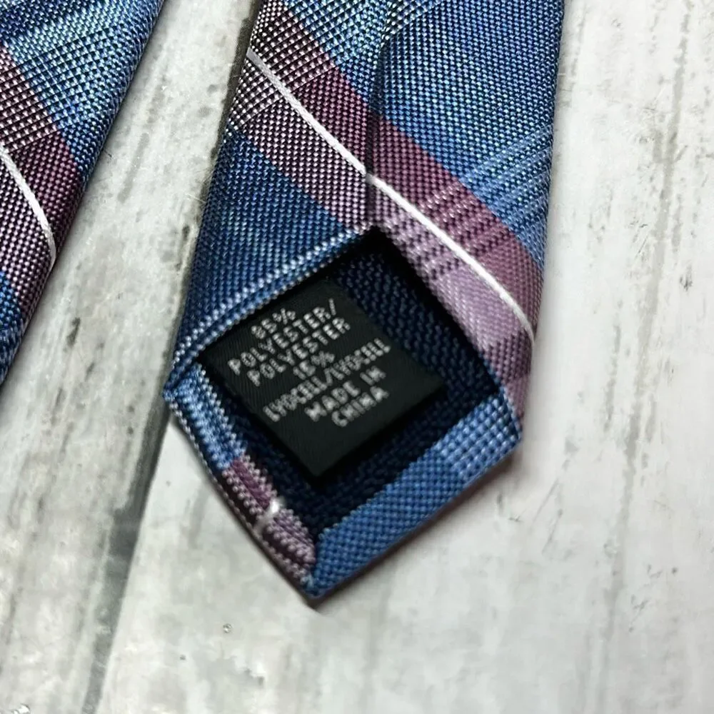 Michael Kors Blue and‎ Pink Patterned Tie Polyester Lyocell